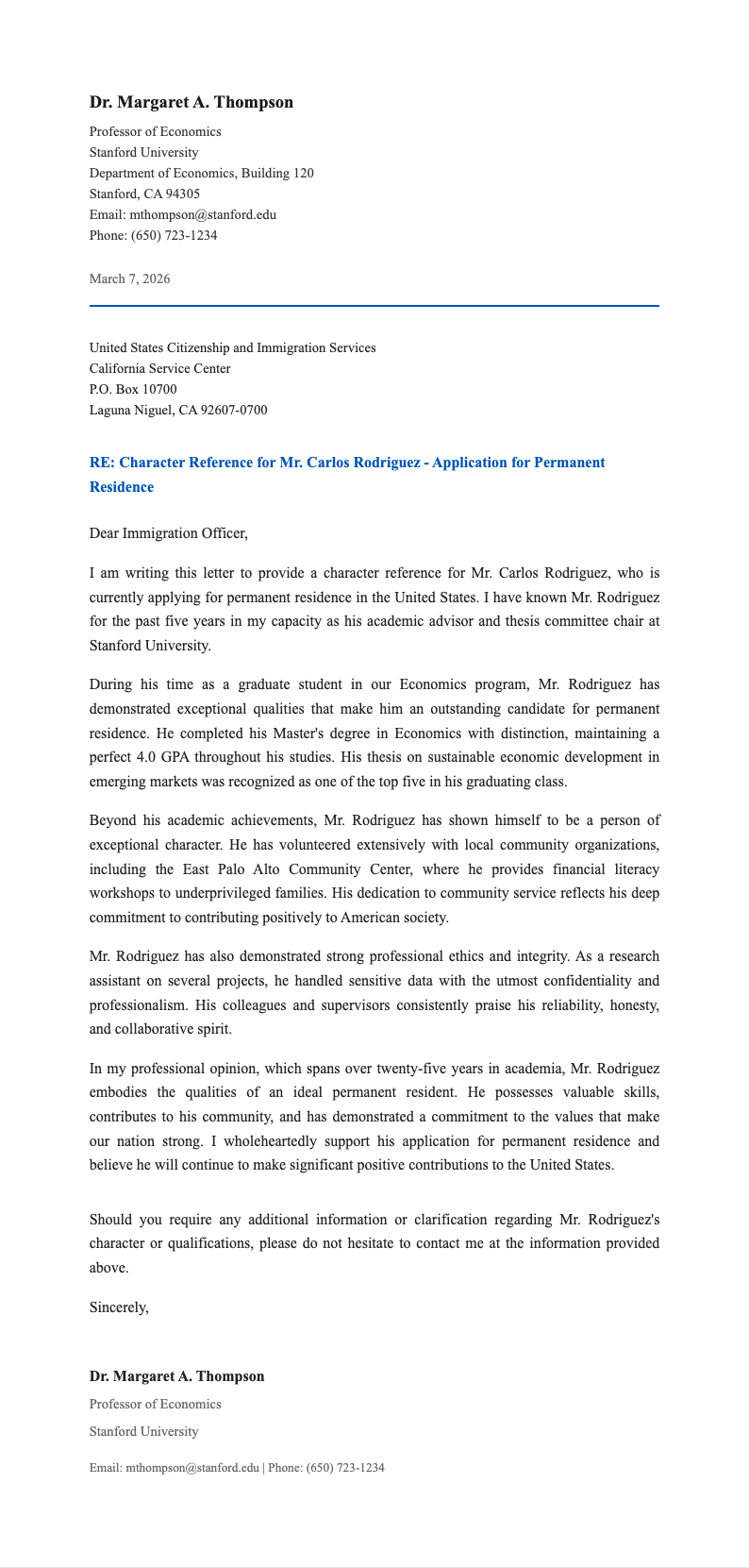 Classic professional immigration reference